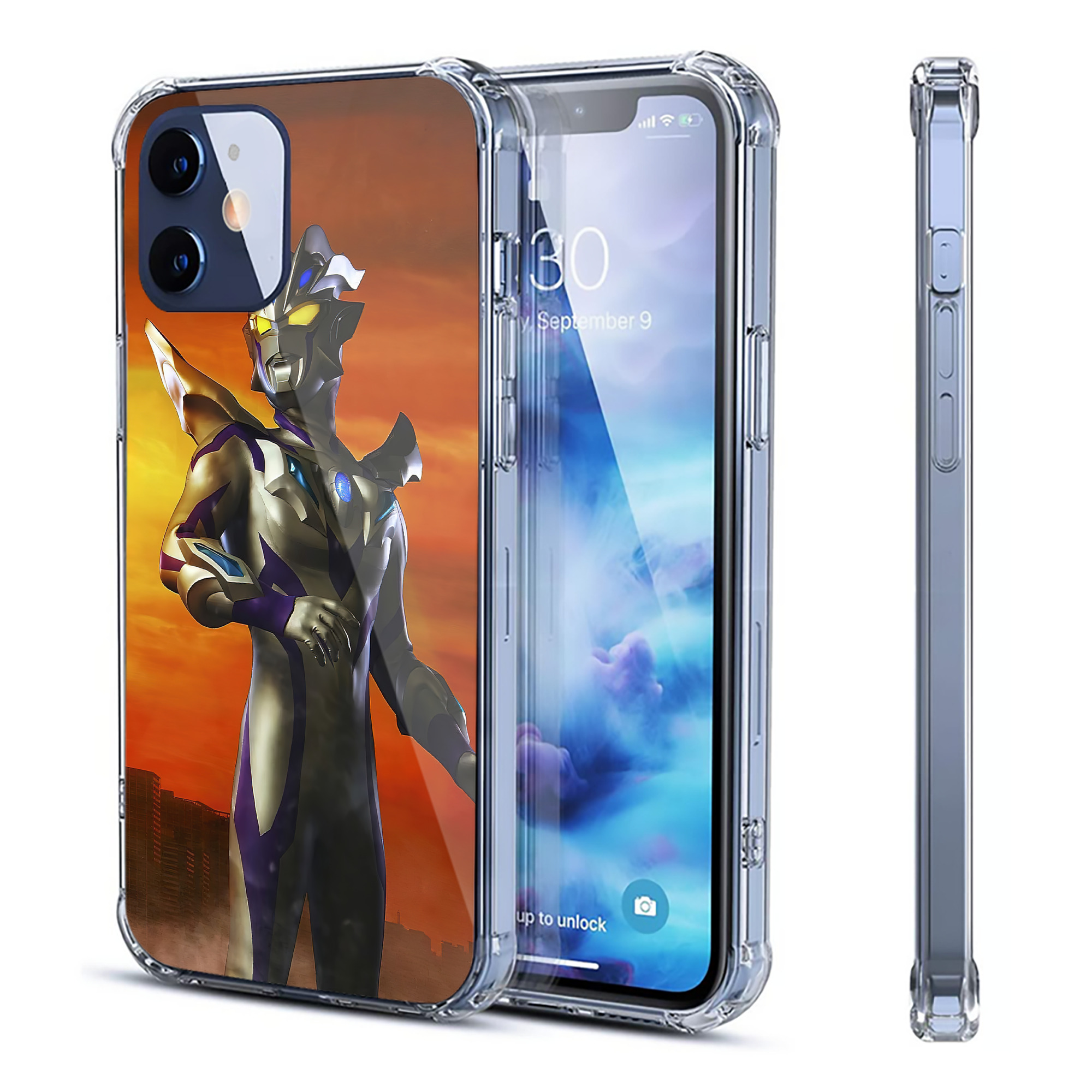（画像用） ウルトラマン Ultraman 【iPhone 12シリーズ対応】透明スマホケース（クリアソフトケース）